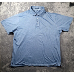 Peter Millar Crown Crafted Polo Shirt Mens L Cotton Modal Stretch Casual Blue